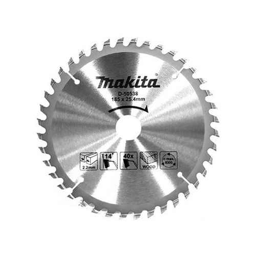 LƯỠI CƯA HỢP KIM 185mmx25.4mmx40T MAKITA D-50538 LƯỠI CƯA HỢP KIM 185mmx25.4mmx40T MAKITA D-50538
