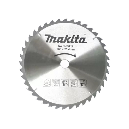 LƯỠI CƯA TCT DÙNG CHO GỖ 260X25.4X40T MAKITA D-65414