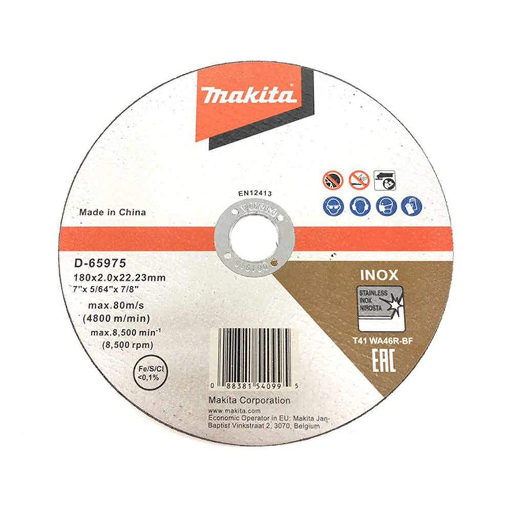 ĐÁ CẮT INOX MỎNG 180X2.0X22.23 MAKITA D-65975