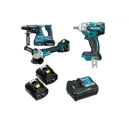 BỘ SẢN PHẨM(DHR242+DTW285+DGA404+BL1830B*2+DC18RC+D-41517+B-51649)(18V) MAKITA DLX3131JX1