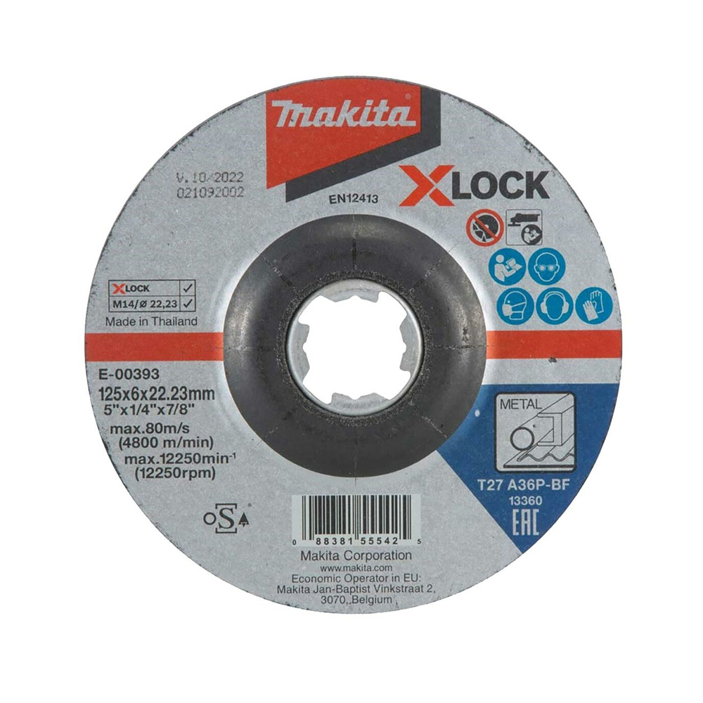 ĐÁ MÀI CHO KIM LOẠI(X-LOCK 125X6X22.23/A36P) MAKITA E-00393