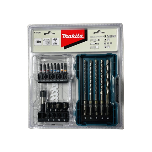 BỘ MŨI KHOAN VÀ MŨI VÍT(18 CÁI) MAKITA E-07082
