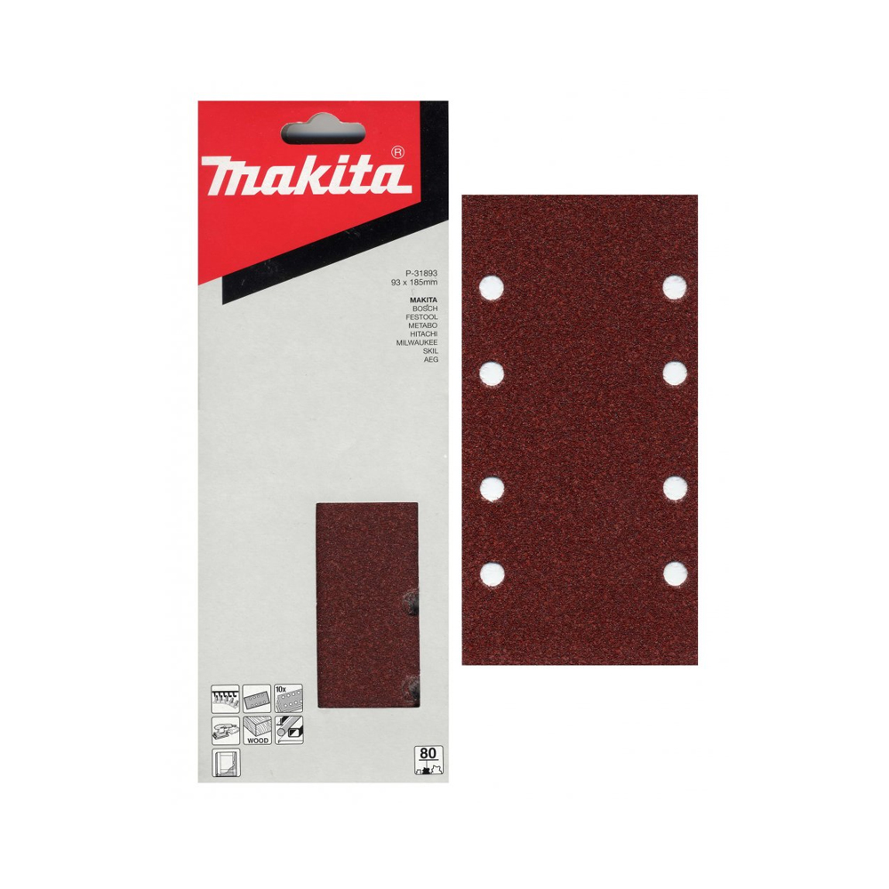 GIẤY CHÀ NHÁM 93X185 8F #100 X10SCAT AUTO MAKITA P-31902