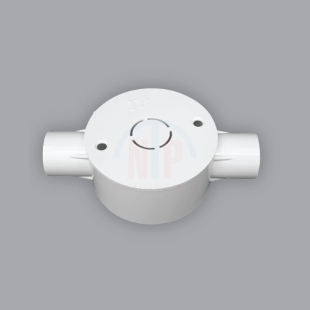 Hộp tròn 2 đường thẳng, ống 16mm HT16-2T