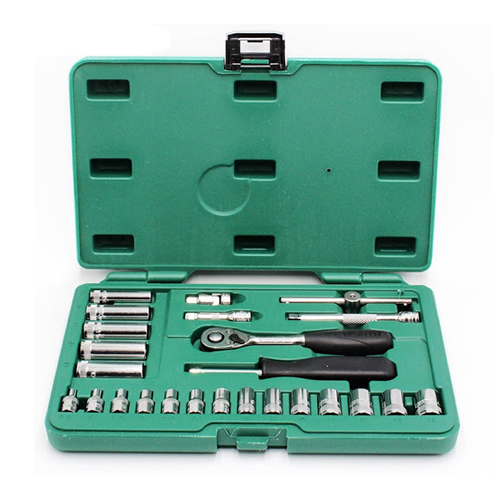 Bộ đầu tuýp 25 chi tiết 1/4in, hệ mét  SATA 9001