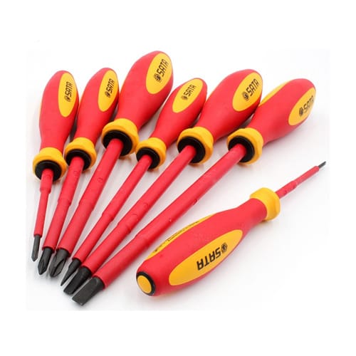 Bộ tuốt nơ vít cách điện 7 chi tiết, VDE cách điện 1000V SATA 09301A