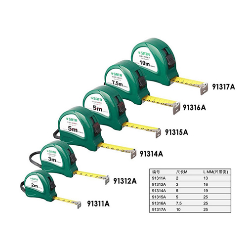 Thước cuốn thép 10m, vỏ nhựa cứng ABS cao cấp SATA 91317A