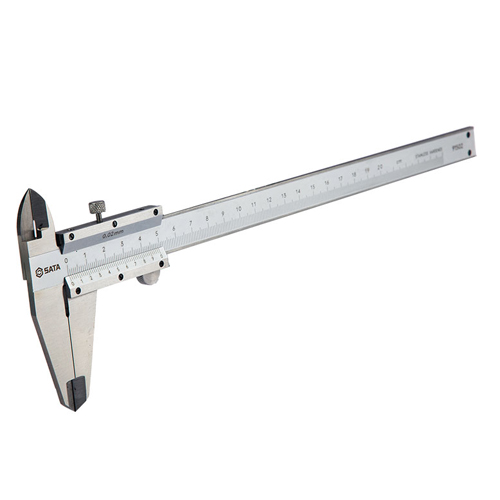 Thước căp cơ đo đường kính 0 – 150mm Độ phân giải: 0,02mm; Độ chính xác: 0,03mm Chất liệu: thép không gỉ SATA 91501