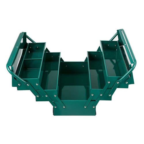 Thùng đồ nghề sắt 5 ngăn, 17in
Quy cách: 430 x 200 x 200mm
Chất liệu: thép mạ kẽm dày 0.9mm, sơn tĩnh điện chống gỉ SATA 95104A