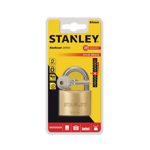 Ổ Khóa Hiệu Stanley USA, đồng thau, càng tiêu chuẩn, rộng 50mm