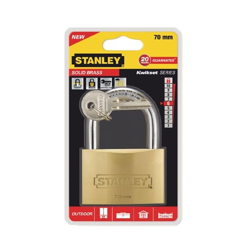 Ổ Khóa Hiệu Stanley USA, đồng thau, càng tiêu chuẩn, rộng 70mm