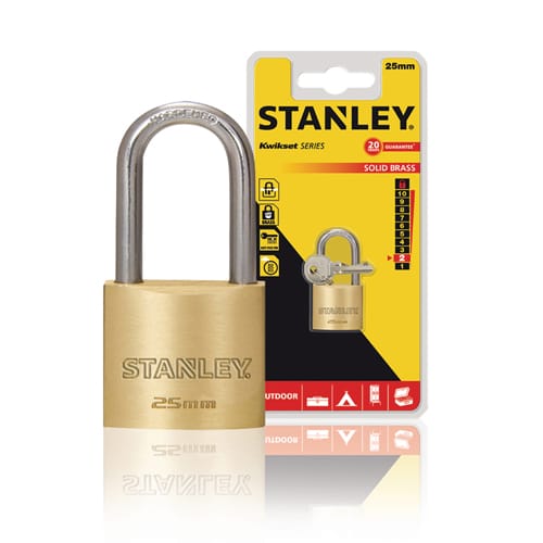 Ổ Khóa Hiệu Stanley USA, đồng thau, càng dài, rộng 25mm
