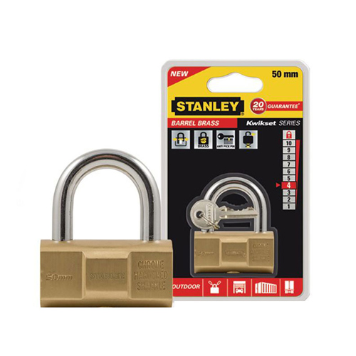 Ổ Khóa Hiệu Stanley USA, đồng thau, rộng 50mm Solid Brass 50mm Barrel Padlock