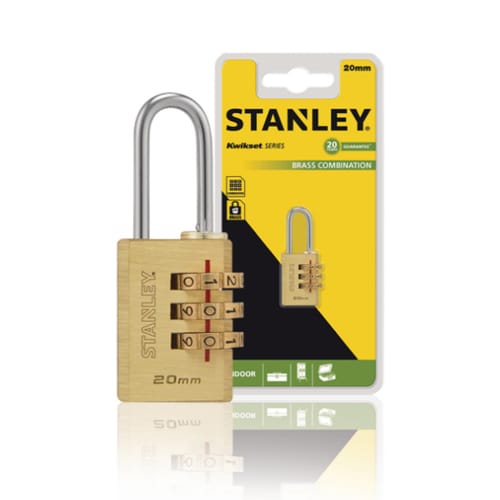 Ổ Khóa 3 mã số Hiệu Stanley USA, đồng thau, rộng 20mm