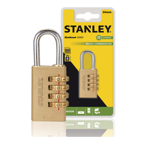 Ổ Khóa 4 mã số Hiệu Stanley USA, đồng thau, rộng 30mm