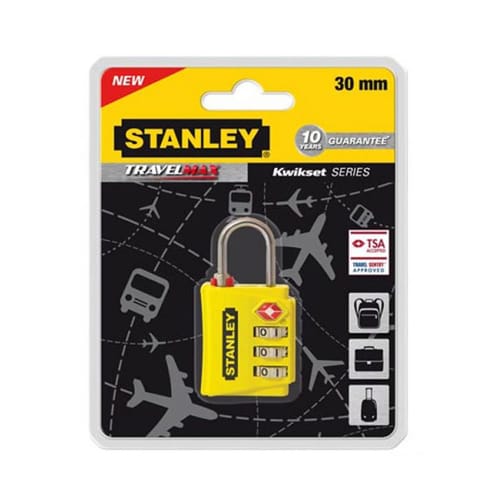 Ổ Khóa 3 mã số Hiệu Stanley USA,màu vàng, rộng 30mm