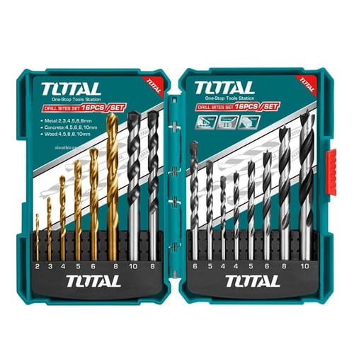 Bộ 16 mũi khoan sắt, bê tông và gỗ TOTAL TACSD6165