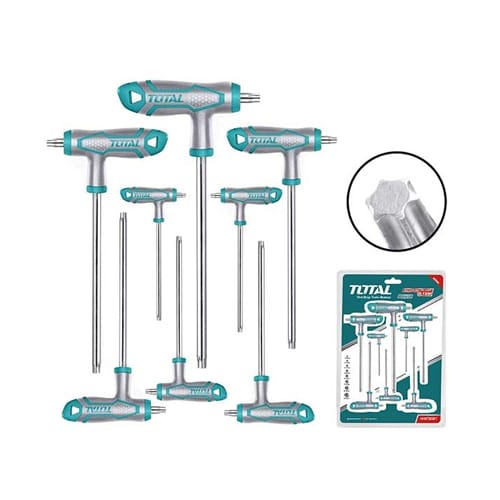 Bộ 8 chìa lục giác bông tay cầm chữ T TOTAL THHW8083