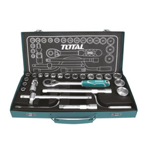 Bộ 24 cái socket (1/2 inch) & cần 2 chiều TOTAL THT141253