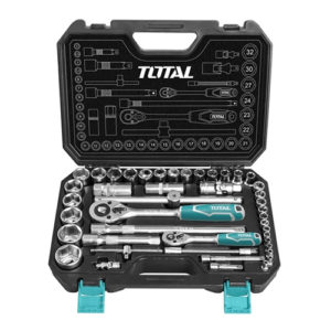 Bộ 44 cái socket (1/4+1/2 inch) & cần 2 chiều TOTAL THT421441