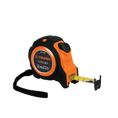 Thước cuốn thép khóa tự động 8m/26in In 2 mặt, hệ in và mét TRUPER 10749 FA-8M