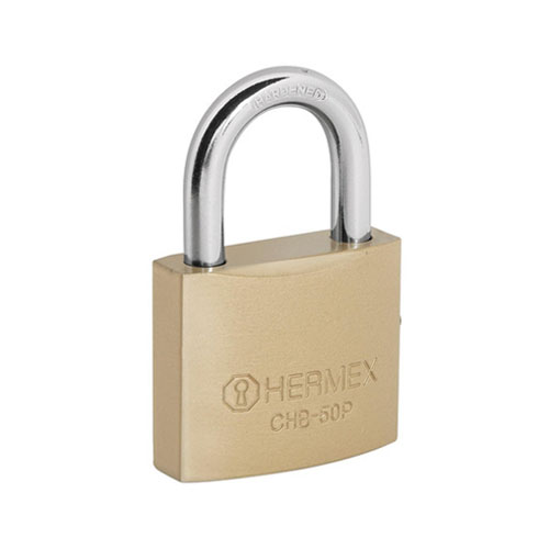 Ổ khóa treo thân đồng thau 50mm Hermex 23521 CHB-50P