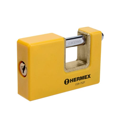 Ổ khoá cầu ngang thân hợp kim, chống cắt 75mm Hermex 23524 COR-75ZP