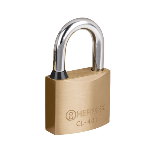 Ổ khóa treo thân đồng thau 40mm Hermex 43303 CL-40T