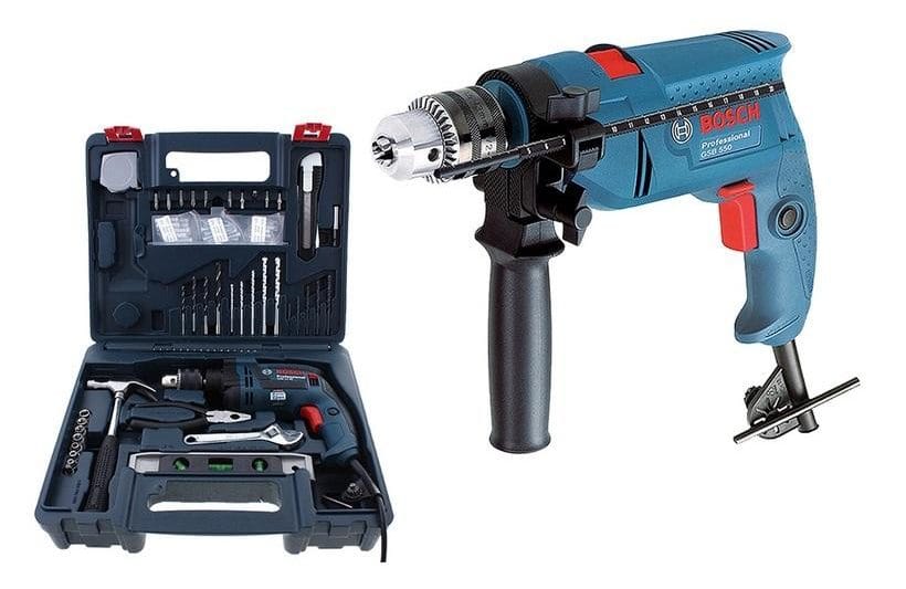 Máy khoan động lực BOSCH GSB 550
(bộ set valy 19 món phụ kiện)