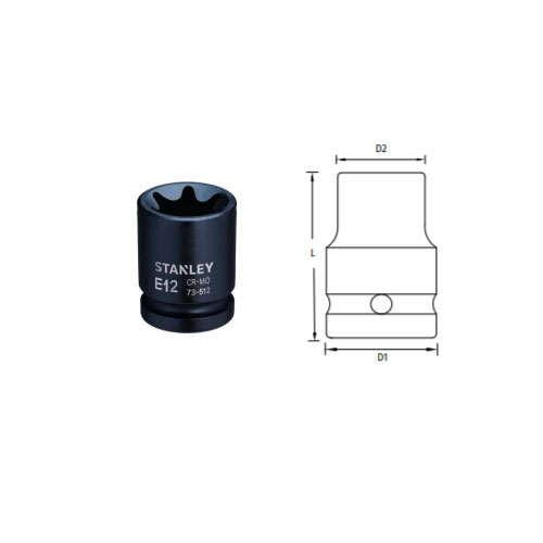 Đầu tuýp 1/2″ Impact Torx Socket E16 StanleySTMT73514-8B