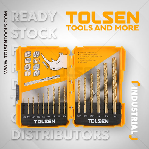 TOLSEN 75100 – BỘ 15 CÂY KHOAN SẮT HSS M2